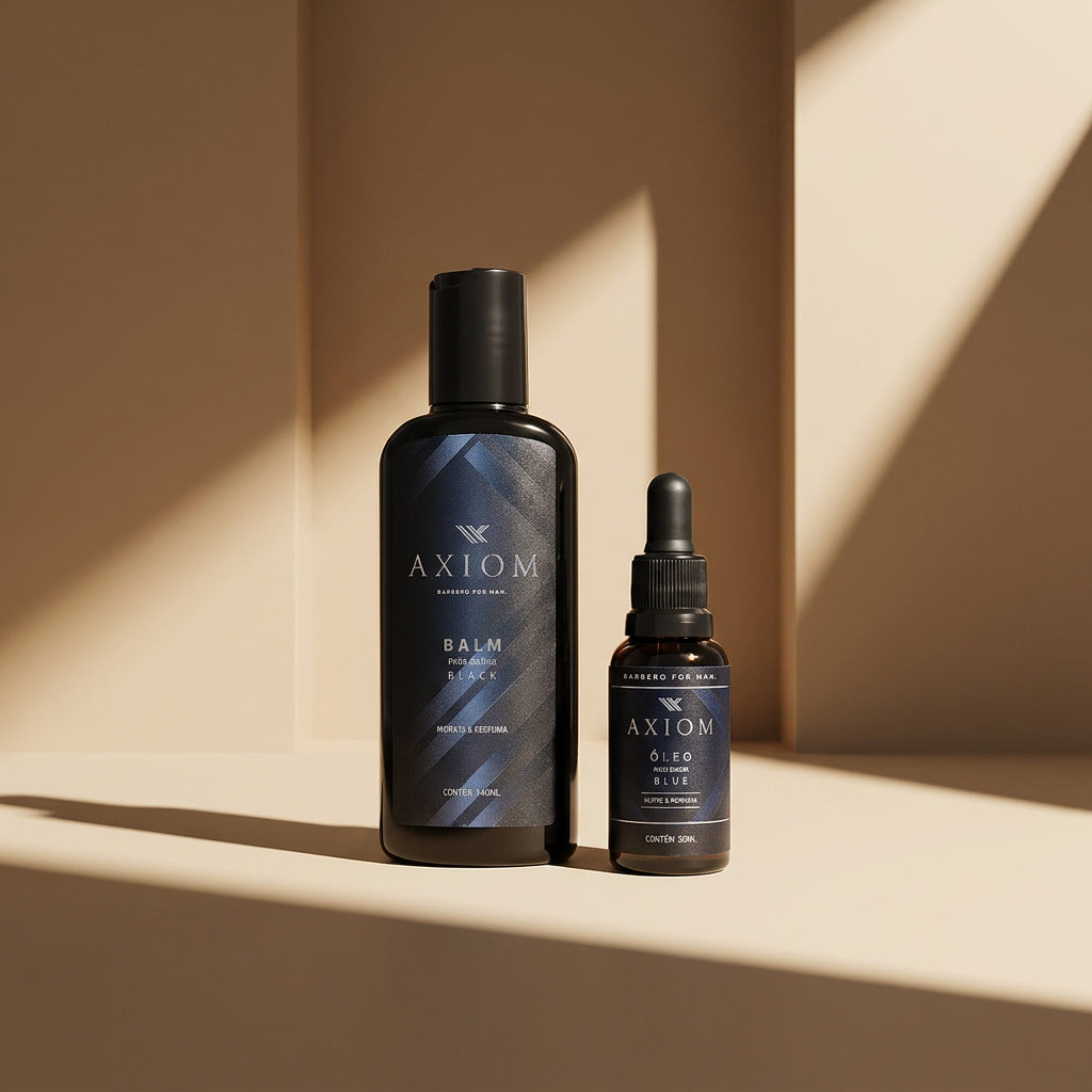 Kit Axiom Clássico Blue – Balm e Óleo para Barba